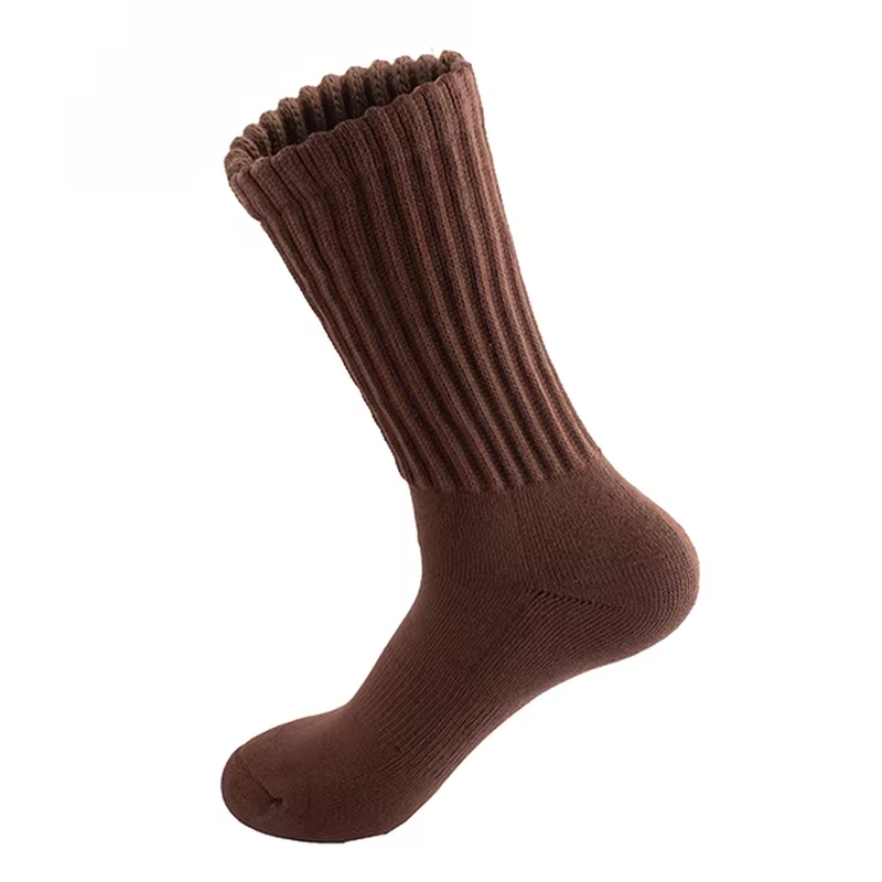 Campingsky Slouchy Socks for Women Crew Socks Cotton 100 High Quality Boot Calf Socks Chunky Ribbed Cozy Scrunch Socks 1 Pair