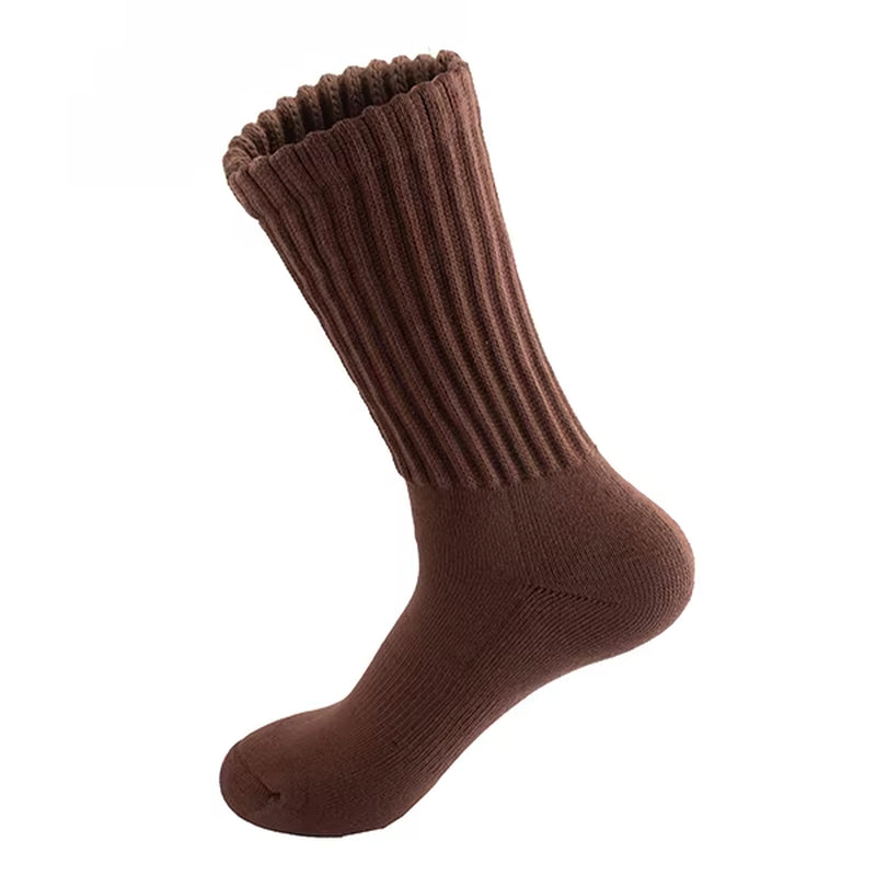Campingsky Slouchy Socks for Women Crew Socks Cotton 100 High Quality Boot Calf Socks Chunky Ribbed Cozy Scrunch Socks 1 Pair