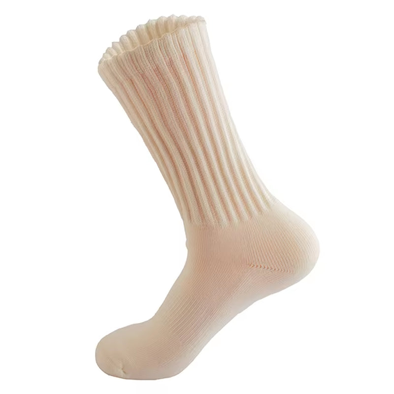 Campingsky Slouchy Socks for Women Crew Socks Cotton 100 High Quality Boot Calf Socks Chunky Ribbed Cozy Scrunch Socks 1 Pair